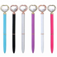 Huahao Brand Metal Crystal Heart Pen Promotion Ballpoint Pen Crystal Ball Pen For Free Sample