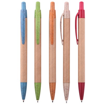 Wheat straw material recycled eco pen eco friendly pen paper pen