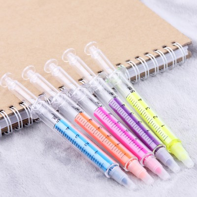 Plastic mini syringe highlighter promotion injection syringe