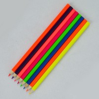 School Supplier Hot Sales 7 inch Neon Highlighter Wooden Color Pencil For Promotion