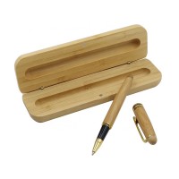 Hot Sale Business Gift  Natural Eco Bamboo Roller Pen With Custom Logo In Bamboo Pen  Box